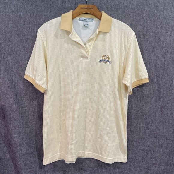 IZOD Club Women's Small Newport Beach Country Club Golf Polo Yellow Stripe - Picture 1 of 9